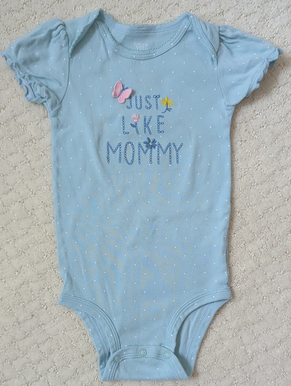 Carter's Light Blue 'Just Like Mommy' Baby Bodysuit
